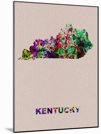 Kentucky Color Splatter Map-NaxArt-Mounted Art Print