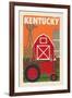 Kentucky - Country - Woodblock-Lantern Press-Framed Art Print