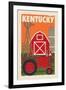 Kentucky - Country - Woodblock-Lantern Press-Framed Art Print