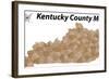 Kentucky County Map-malachy120-Framed Art Print