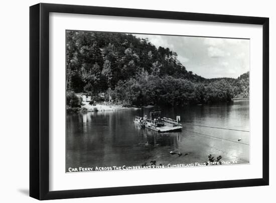 Kentucky - Cumberland Falls State Park; Cumberland River Car Ferry-Lantern Press-Framed Art Print