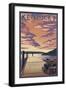 Kentucky - Dock Scene and Lake-Lantern Press-Framed Art Print