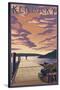 Kentucky - Dock Scene and Lake-Lantern Press-Stretched Canvas