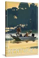 Kentucky - Fishermen in Boat-Lantern Press-Stretched Canvas