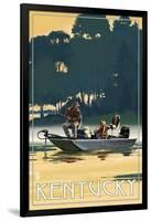 Kentucky - Fishermen in Boat-Lantern Press-Framed Art Print