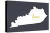 Kentucky - Home State - Gray-Lantern Press-Stretched Canvas