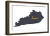 Kentucky - Home State - White-Lantern Press-Framed Art Print