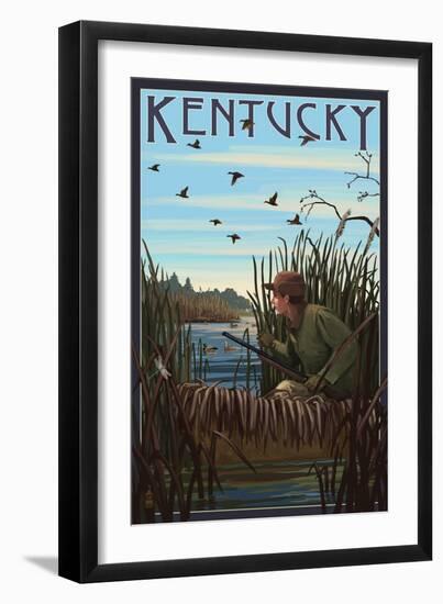 Kentucky - Hunter and Lake-Lantern Press-Framed Art Print