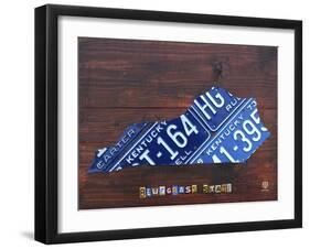 Kentucky License Plate Map-Design Turnpike-Framed Giclee Print