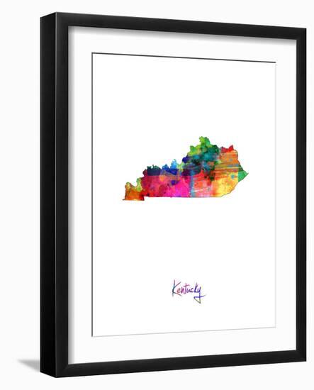 Kentucky Map-Michael Tompsett-Framed Art Print