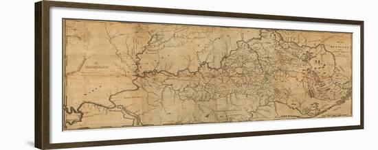 Kentucky - Panoramic Map-Lantern Press-Framed Premium Giclee Print