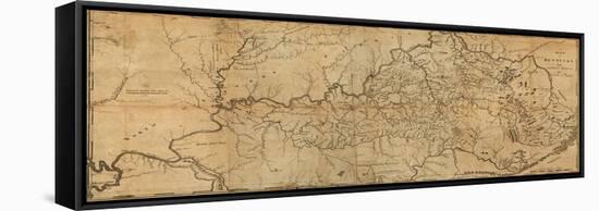 Kentucky - Panoramic Map-Lantern Press-Framed Stretched Canvas