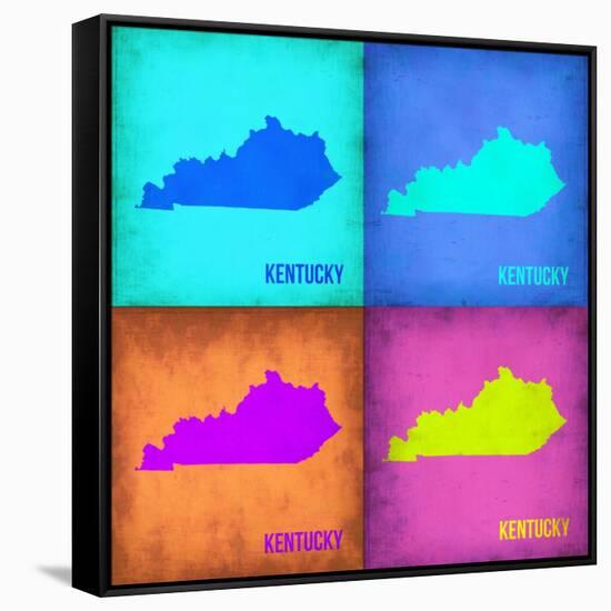 Kentucky Pop Art Map 1-NaxArt-Framed Stretched Canvas