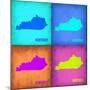 Kentucky Pop Art Map 1-NaxArt-Mounted Art Print