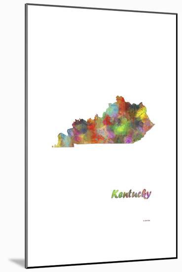 Kentucky State Map 1-Marlene Watson-Mounted Giclee Print