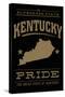 Kentucky State Pride - Gold on Black-Lantern Press-Stretched Canvas