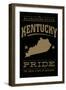 Kentucky State Pride - Gold on Black-Lantern Press-Framed Art Print