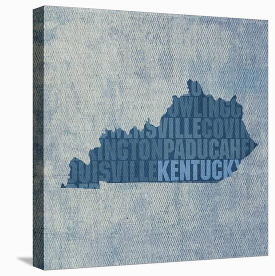 Kentucky State Words-David Bowman-Stretched Canvas