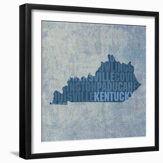 Kentucky State Words-David Bowman-Framed Giclee Print