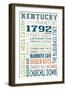 Kentucky - Typography-Lantern Press-Framed Art Print