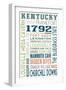 Kentucky - Typography-Lantern Press-Framed Art Print