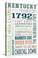 Kentucky - Typography-Lantern Press-Stretched Canvas
