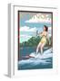 Kentucky - Water Skier and Lake-Lantern Press-Framed Art Print