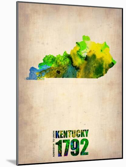 Kentucky Watercolor Map-NaxArt-Mounted Art Print