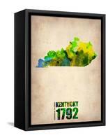 Kentucky Watercolor Map-NaxArt-Framed Stretched Canvas