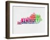 Kentucky Watercolor Word Cloud-NaxArt-Framed Art Print