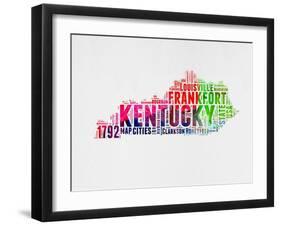 Kentucky Watercolor Word Cloud-NaxArt-Framed Art Print