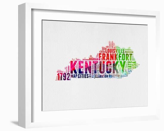 Kentucky Watercolor Word Cloud-NaxArt-Framed Art Print