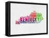 Kentucky Watercolor Word Cloud-NaxArt-Framed Stretched Canvas