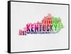 Kentucky Watercolor Word Cloud-NaxArt-Framed Stretched Canvas