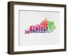 Kentucky Watercolor Word Cloud-NaxArt-Framed Premium Giclee Print