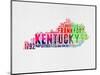 Kentucky Watercolor Word Cloud-NaxArt-Mounted Premium Giclee Print