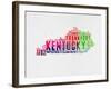 Kentucky Watercolor Word Cloud-NaxArt-Framed Art Print