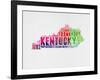 Kentucky Watercolor Word Cloud-NaxArt-Framed Art Print