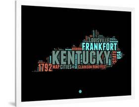 Kentucky Word Cloud 1-NaxArt-Framed Art Print