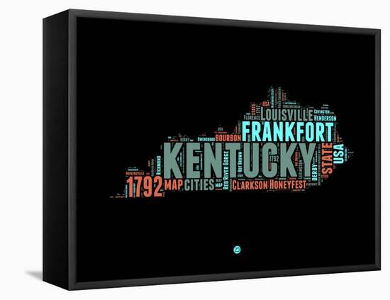 Kentucky Word Cloud 1-NaxArt-Framed Stretched Canvas