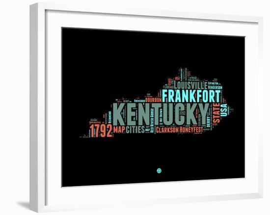 Kentucky Word Cloud 1-NaxArt-Framed Art Print