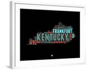 Kentucky Word Cloud 1-NaxArt-Framed Art Print