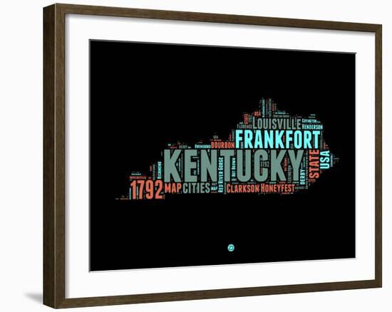 Kentucky Word Cloud 1-NaxArt-Framed Art Print