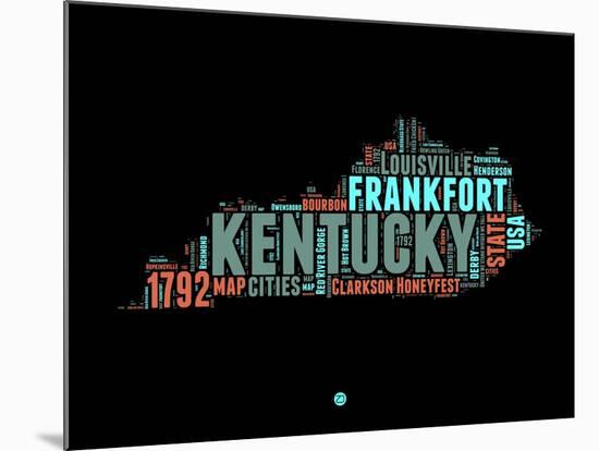 Kentucky Word Cloud 1-NaxArt-Mounted Art Print