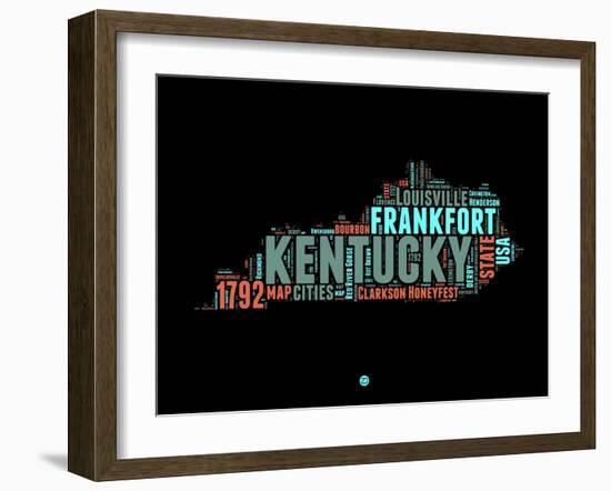 Kentucky Word Cloud 1-NaxArt-Framed Art Print