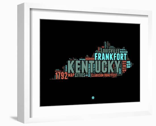 Kentucky Word Cloud 1-NaxArt-Framed Art Print