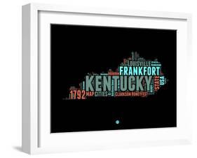 Kentucky Word Cloud 1-NaxArt-Framed Art Print