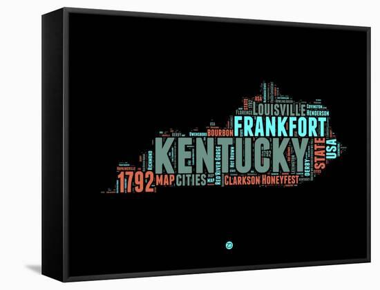 Kentucky Word Cloud 1-NaxArt-Framed Stretched Canvas