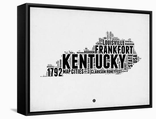 Kentucky Word Cloud 2-NaxArt-Framed Stretched Canvas