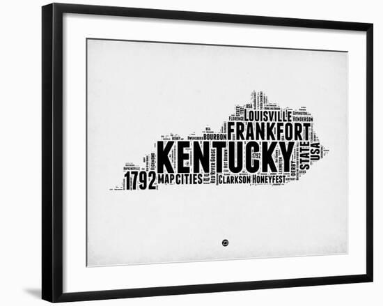 Kentucky Word Cloud 2-NaxArt-Framed Art Print